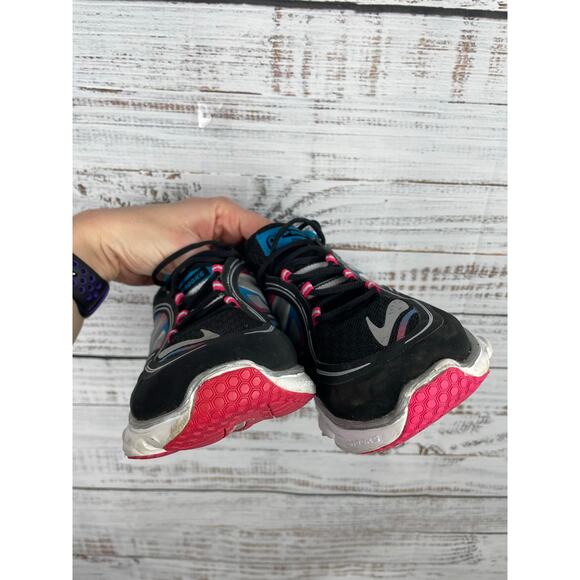 Brooks Pure Flow Tennis Shoes Active Women’s size 5 Black Pink Blue Athletic - Picture 7 of 11